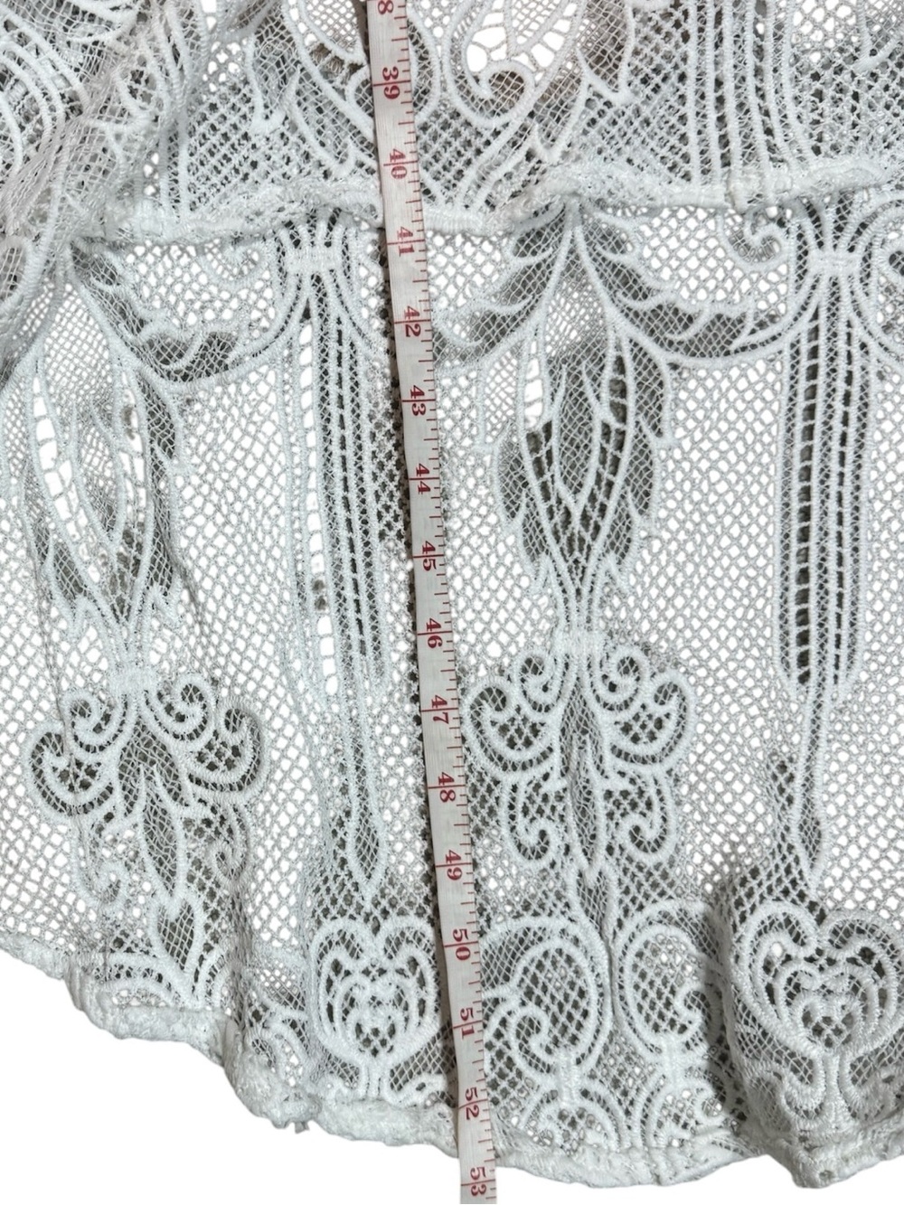 Windsor Lace Mermaid Midi Dress Ivory Nude Sheer Bodycon Bridal Size Large - Picture 7 of 11